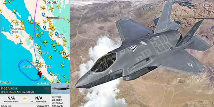 Detectan F-35A estadounidense volando sobre BCS