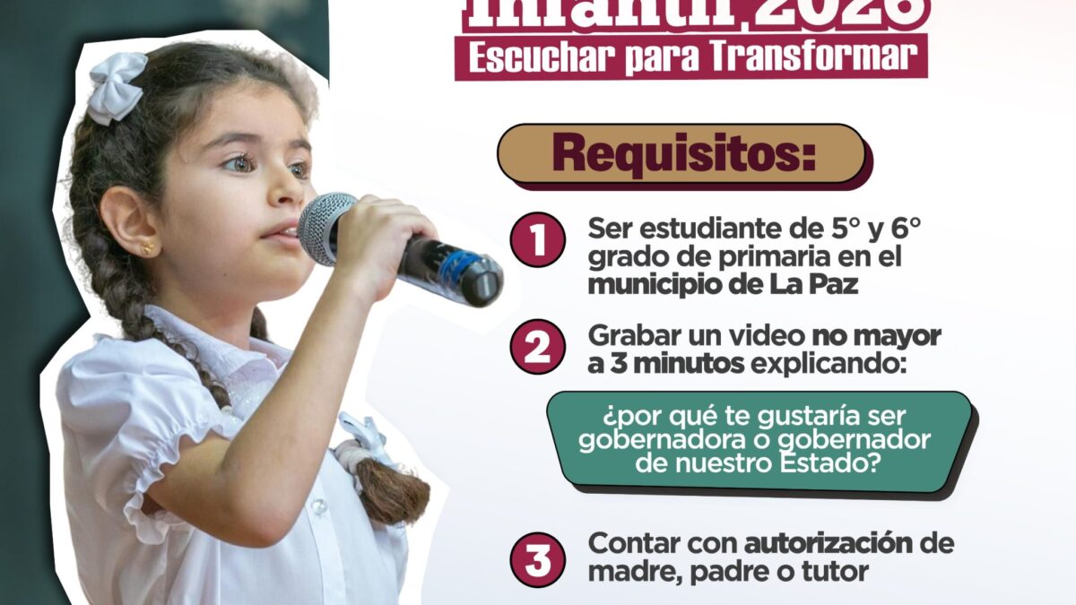 Amplían convocatoria del Gabinete Infantil 2026: SIPINNA BCS