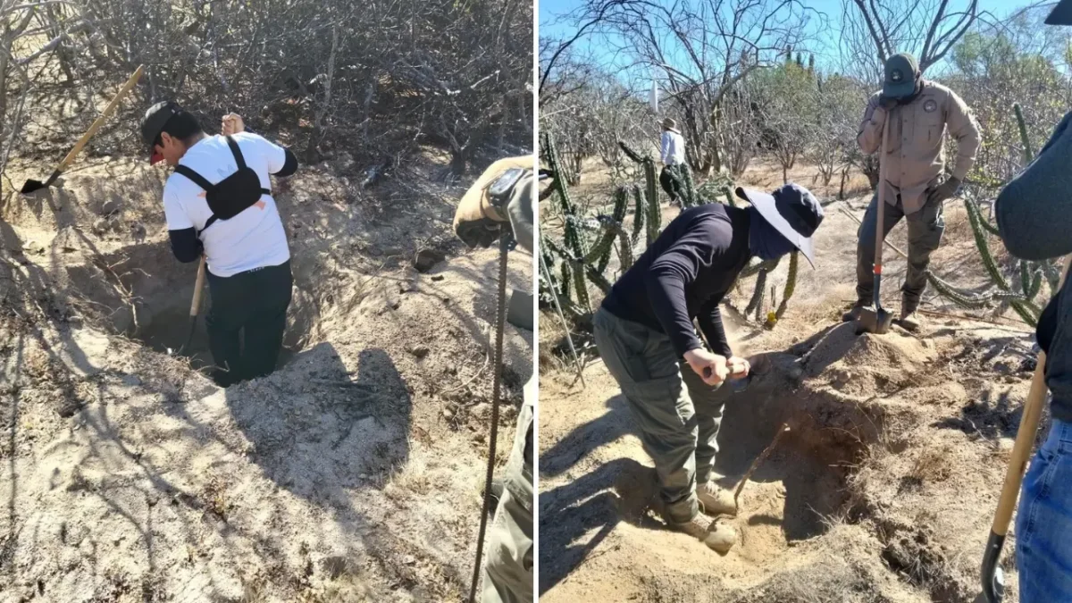Localizan 10 osamentas en cinco fosas clandestinas en La Paz