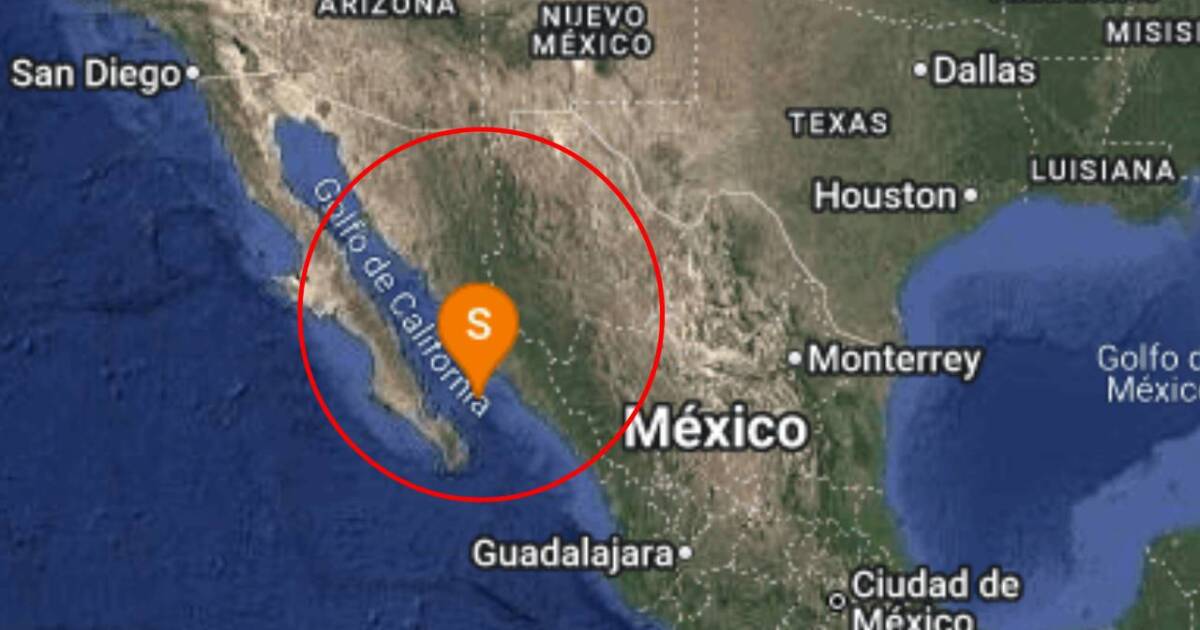 Se registra sismo de magnitud 4 en el Golfo de California; van varios en menos de una semana