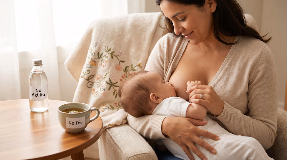 ¡Ni agüita ni tés! Descubre por qué la leche materna es suficiente para quitarle la sed a tu bebé