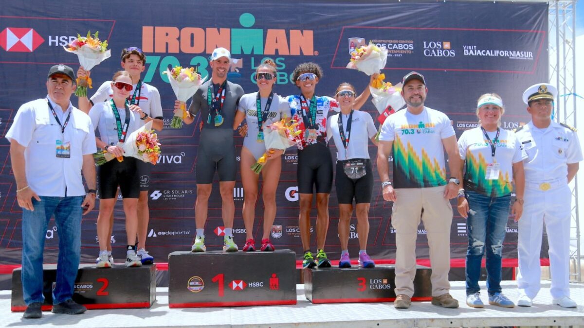 Alcalde Christian Agúndez reconoce y felicita a deportistas del IRONMAN 70.3 Los Cabos.