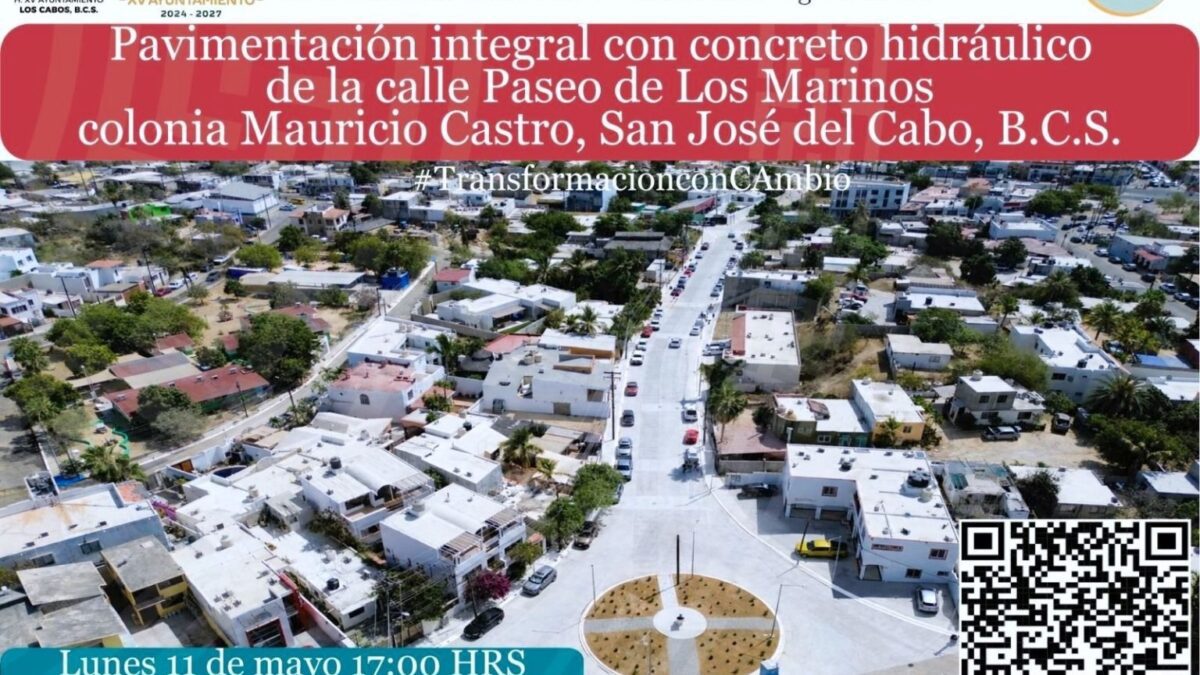 Avanza pavimentación de 220 metros en la colonia Mauricio Castro de San José del Cabo.