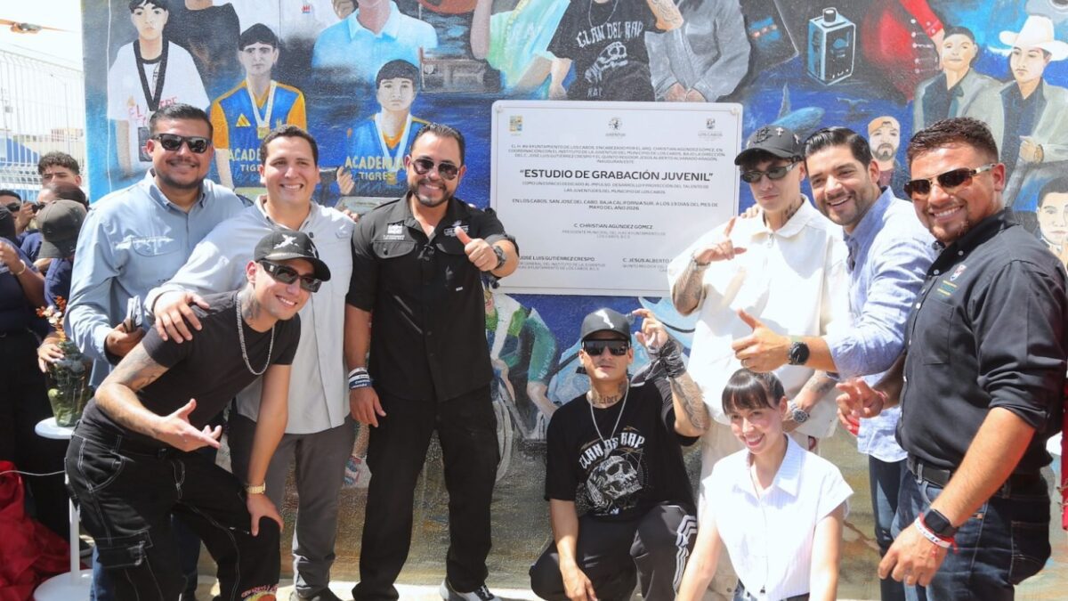 Christian Agúndez y Alemán inauguran nuevo estudio de grabación para las juventudes de Los Cabos.