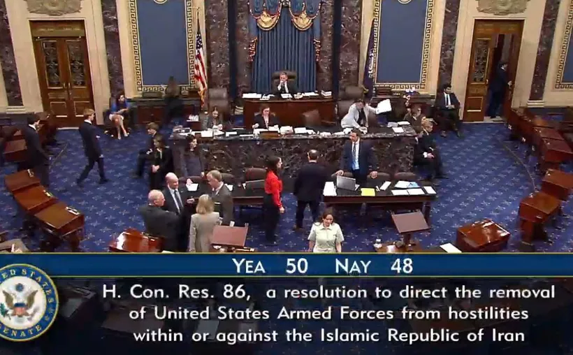 Senado de Estados Unidos vota para frenar guerra en Irán