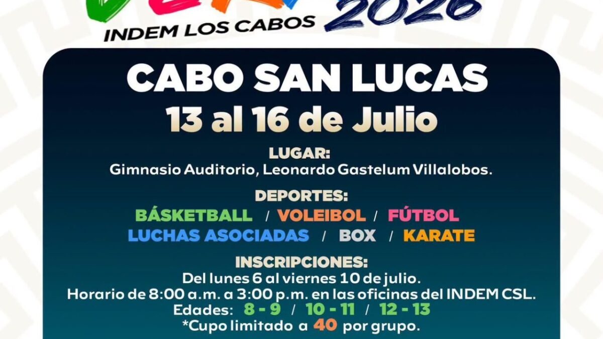 Invitan a niñas y niños a disfrutar los Cursos de Verano 2026 en Cabo San Lucas