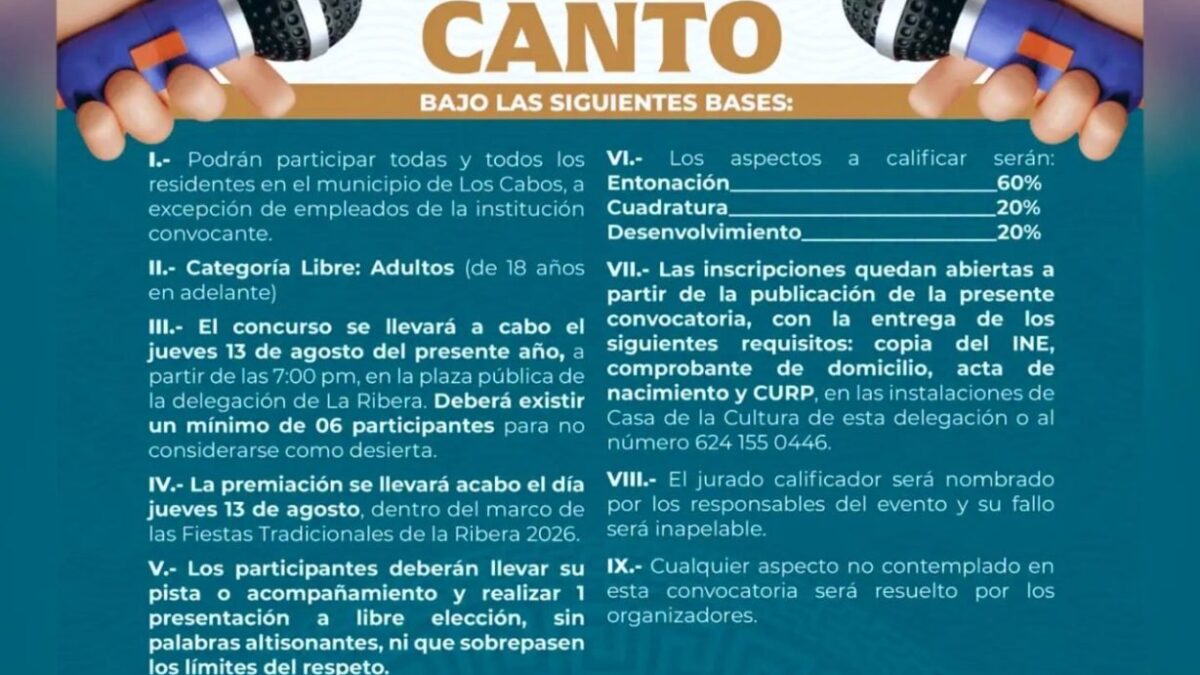 Invitan a participar en concursos de fotografía, canto y pintura de las Fiestas Tradicionales La Ribera 2026