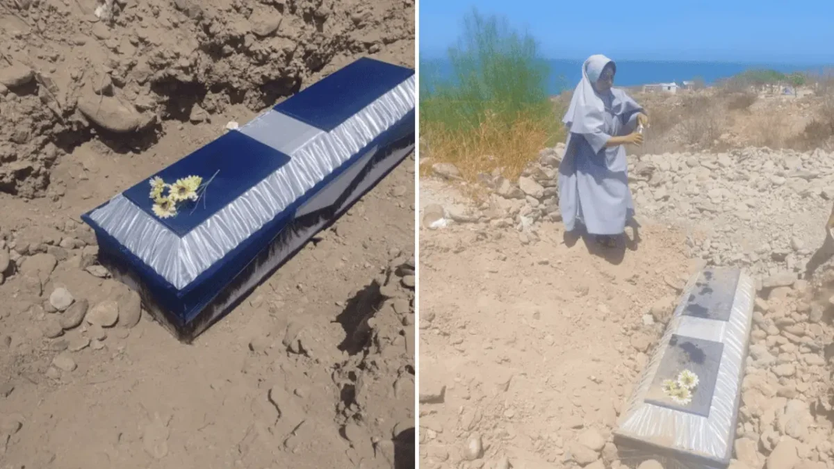 Hallan el ataúd de una abuelita cubierto con piedras en Santa Rosalía