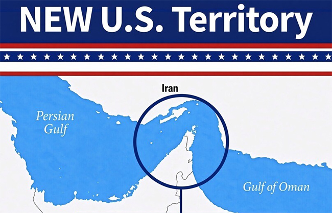 Trump publica una imagen en la que declara el estrecho de Ormuz como ‘nuevo territorio’ de EU