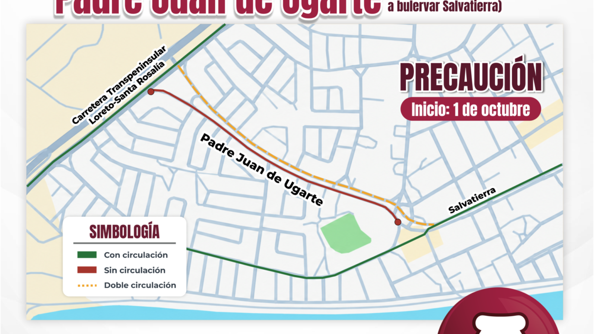 Iniciará SEPUIMM pavimentación del bulevar Padre Juan de Ugarte, en Loreto