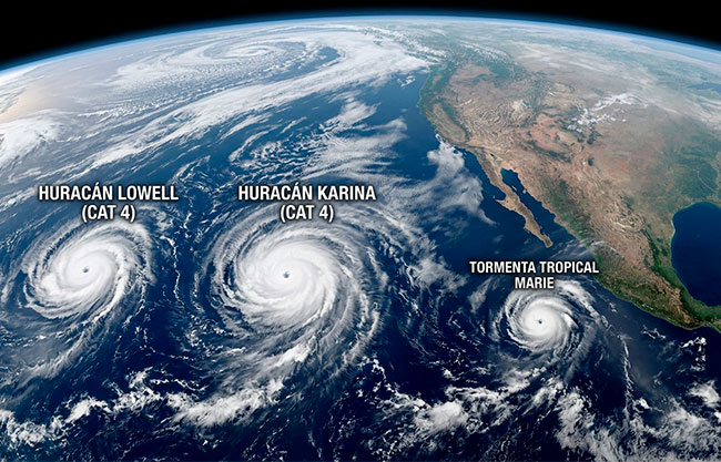 Histórico El Niño alimenta la rara sucesión de tres tormentas en el Pacífico