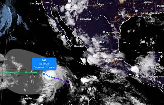 Se forma la depresión tropical 14-E